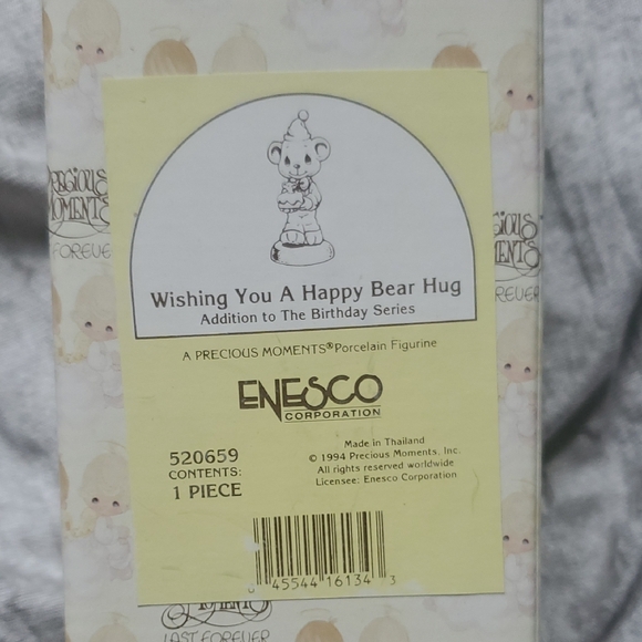 Wishing You A Happy Burthday Bear Hug-Cream and White Decor Accent Figurine - Picture 2 of 2